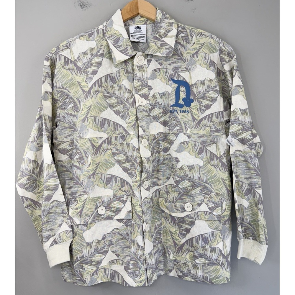 Disney Resort Spirit Jersey Shirt Men's Medium Linen / Cotton Blend Tropical NWT